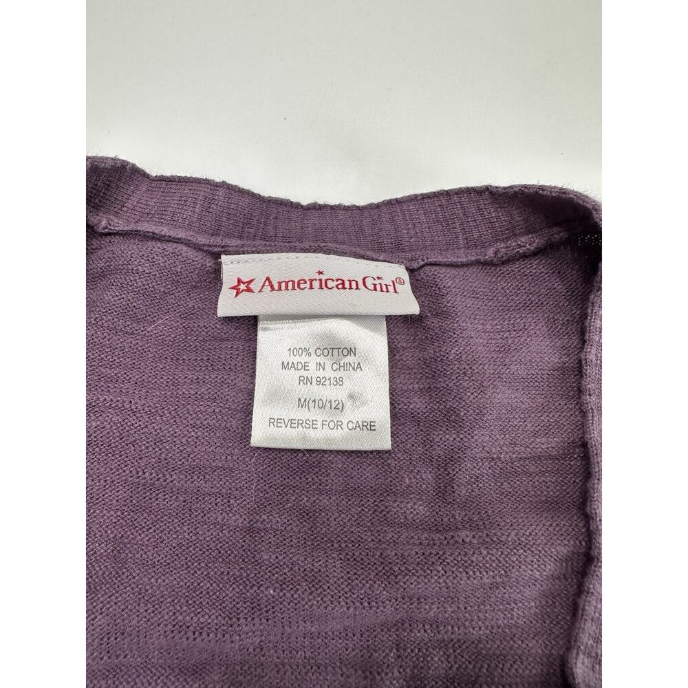 American Girl Doll Isabelle Purple Wrap Cardigan Sweater FOR GIRLS Size M 10/12 - Picture 3 of 4